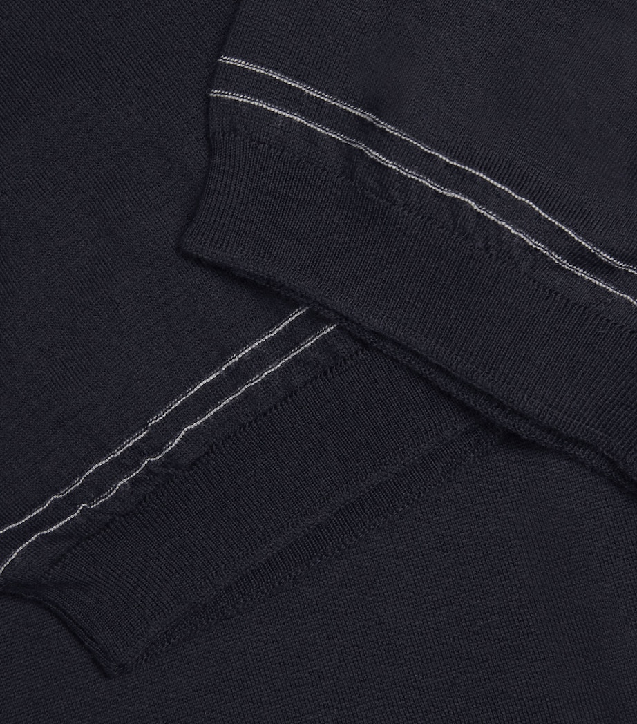 Wool-Cotton Tipped Ossian T-Shirt NAVY/CHALK Image 5