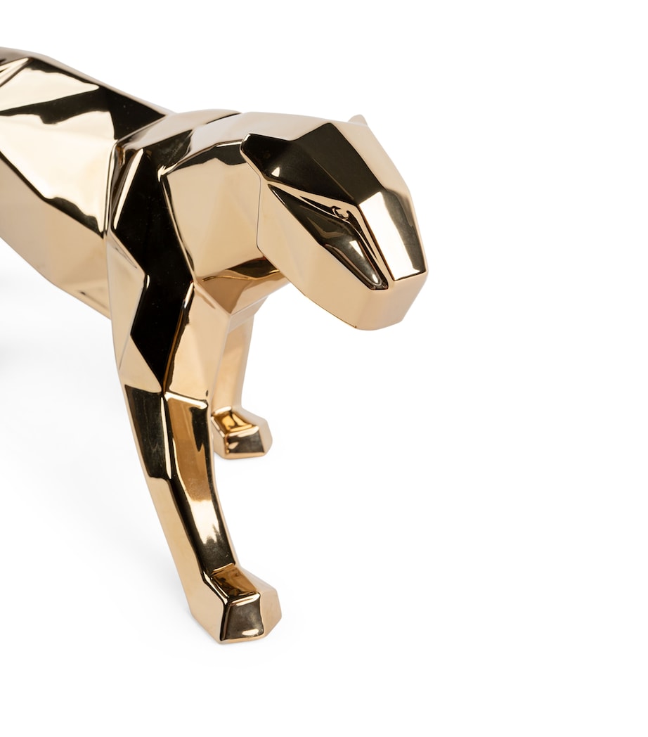 Lladró Porcelain Golden Panther Figurine Gold Image 6