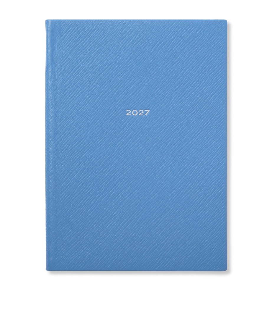 Smythson Leather Soho Weekly Diary 2027 Nile Blue Image 1