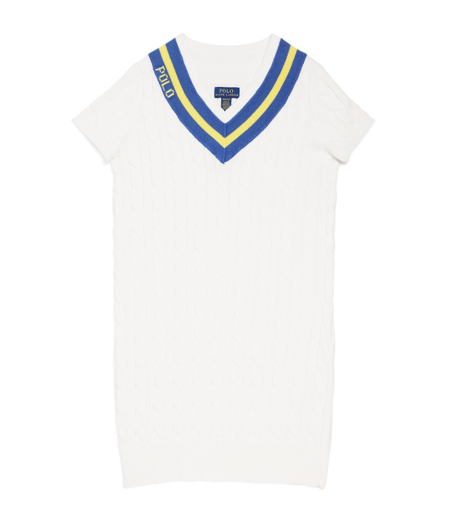 Ralph Lauren Kids Cotton Cable-Knit Dress (7-14 Years) Deckwash W Image 1