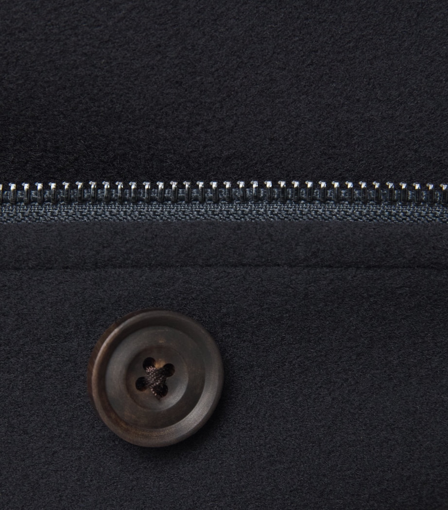Corneliani Mens Virgin Wool High-Neck Jacket Dark Blue Image 6