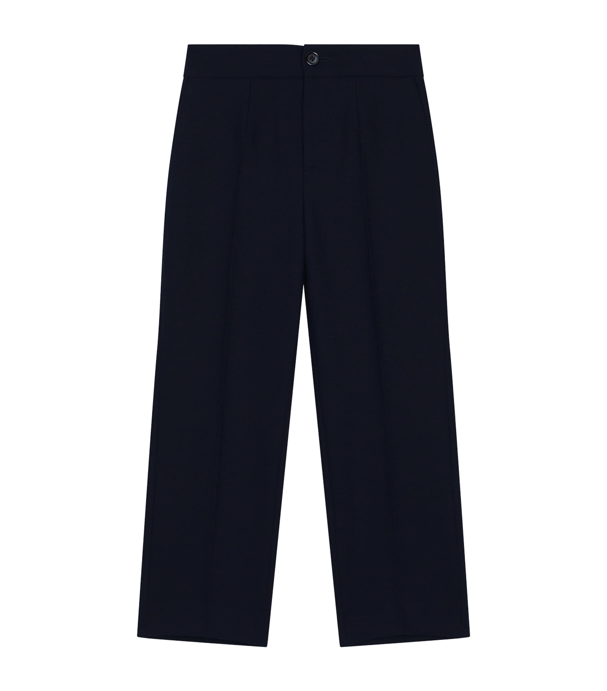Virgin Wool Canvas Trousers (8-12 Years) B3681-DARK BLUE Image 1
