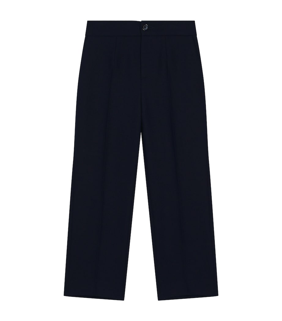 Virgin Wool Canvas Trousers (8-12 Years) B3681-DARK BLUE Image 1
