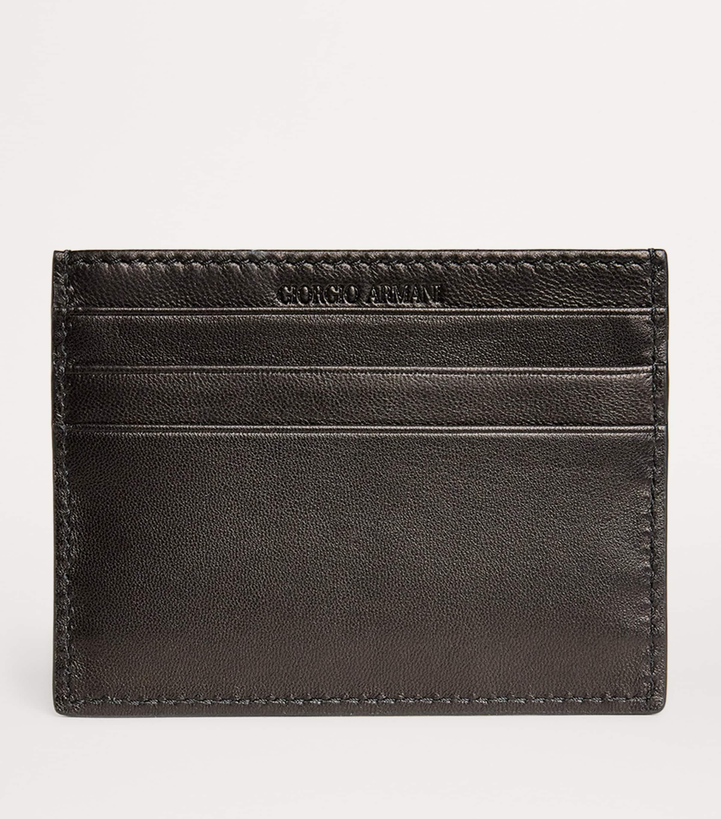 Giorgio Armani Black Lamb Leather Card Holder | Harrods US