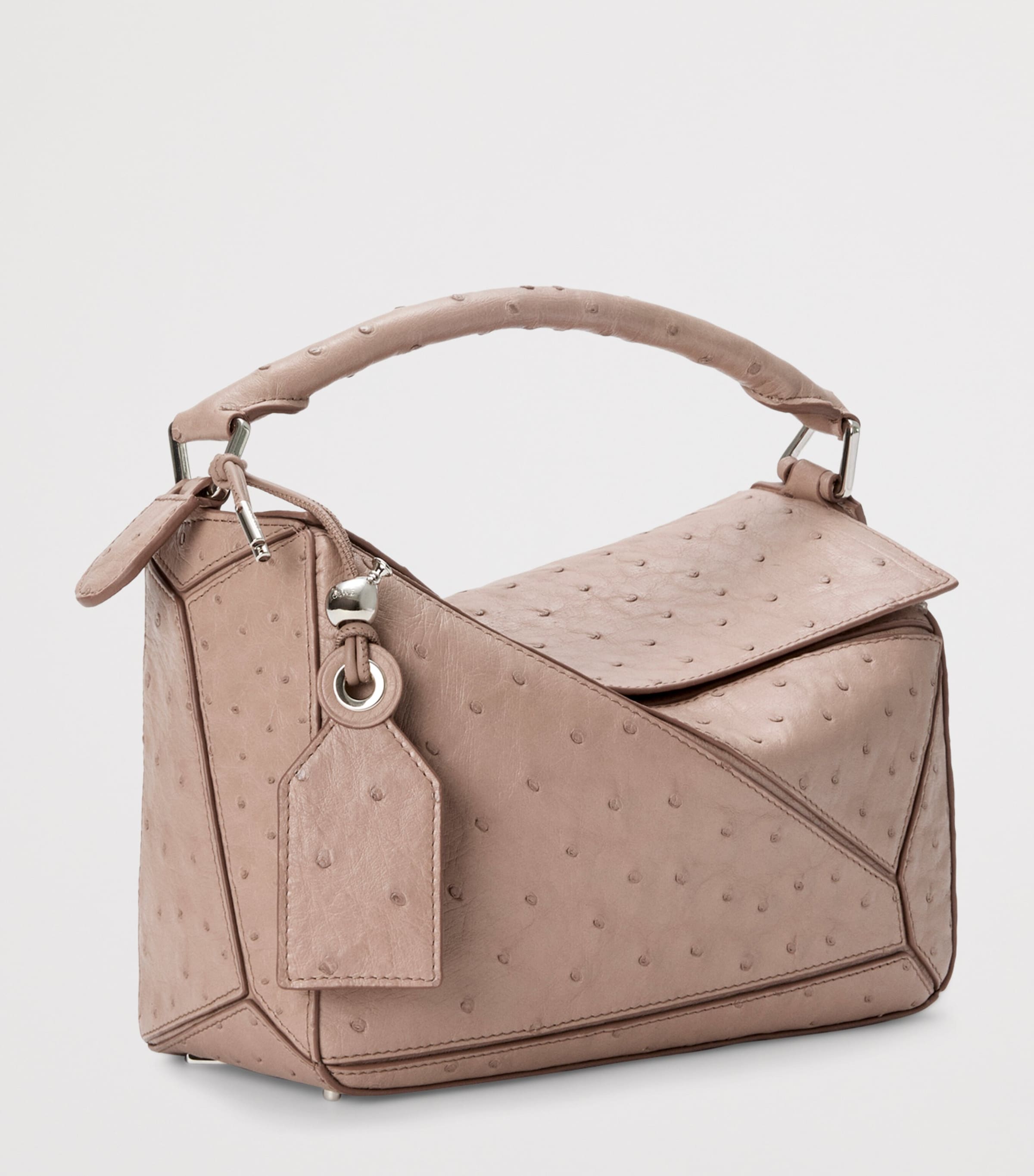 Small Leather Puzzle Top-Handle Bag TAUPE Image 3