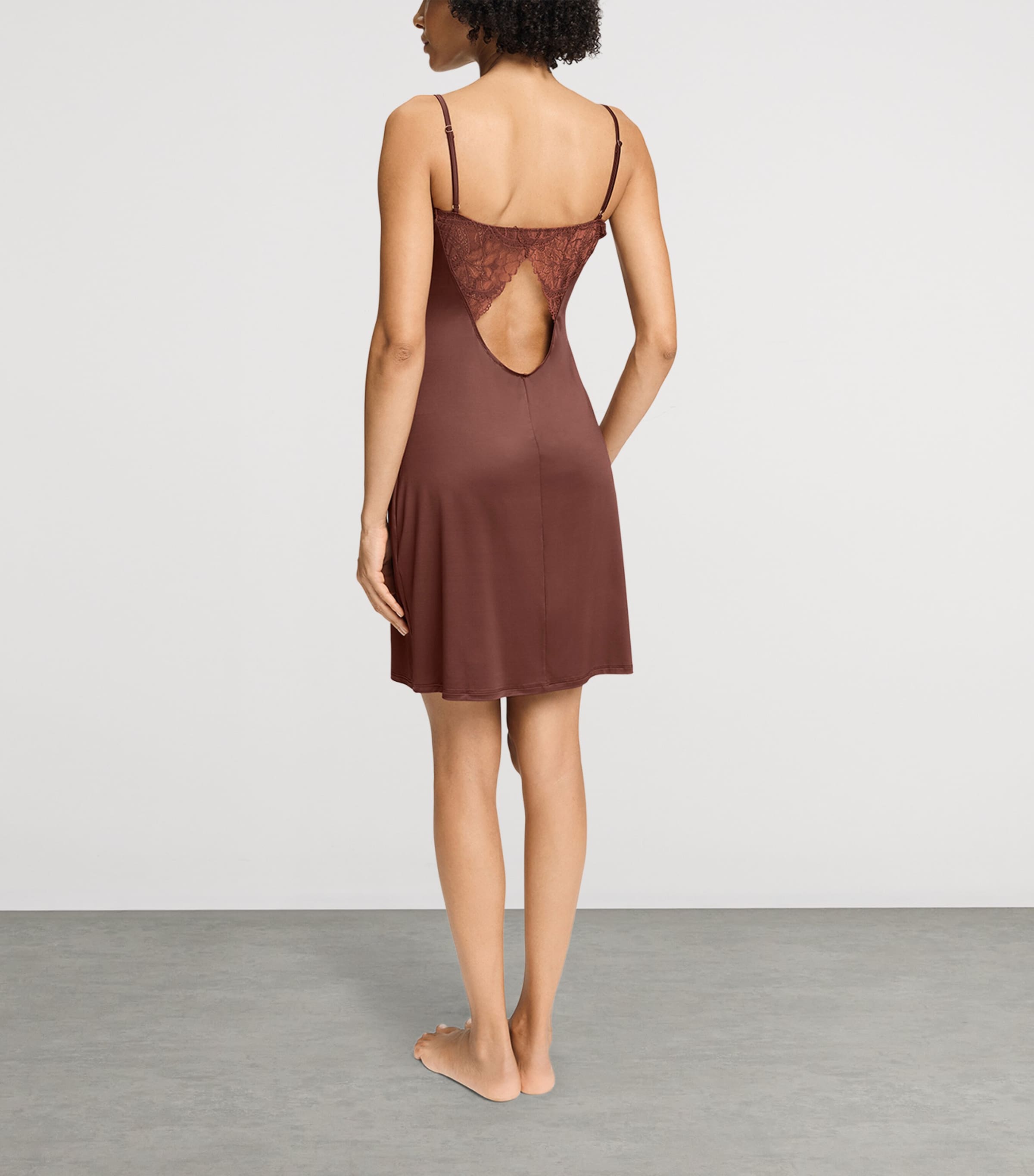 Hanro Womens Azelia Negligee Cinnamon Image 4