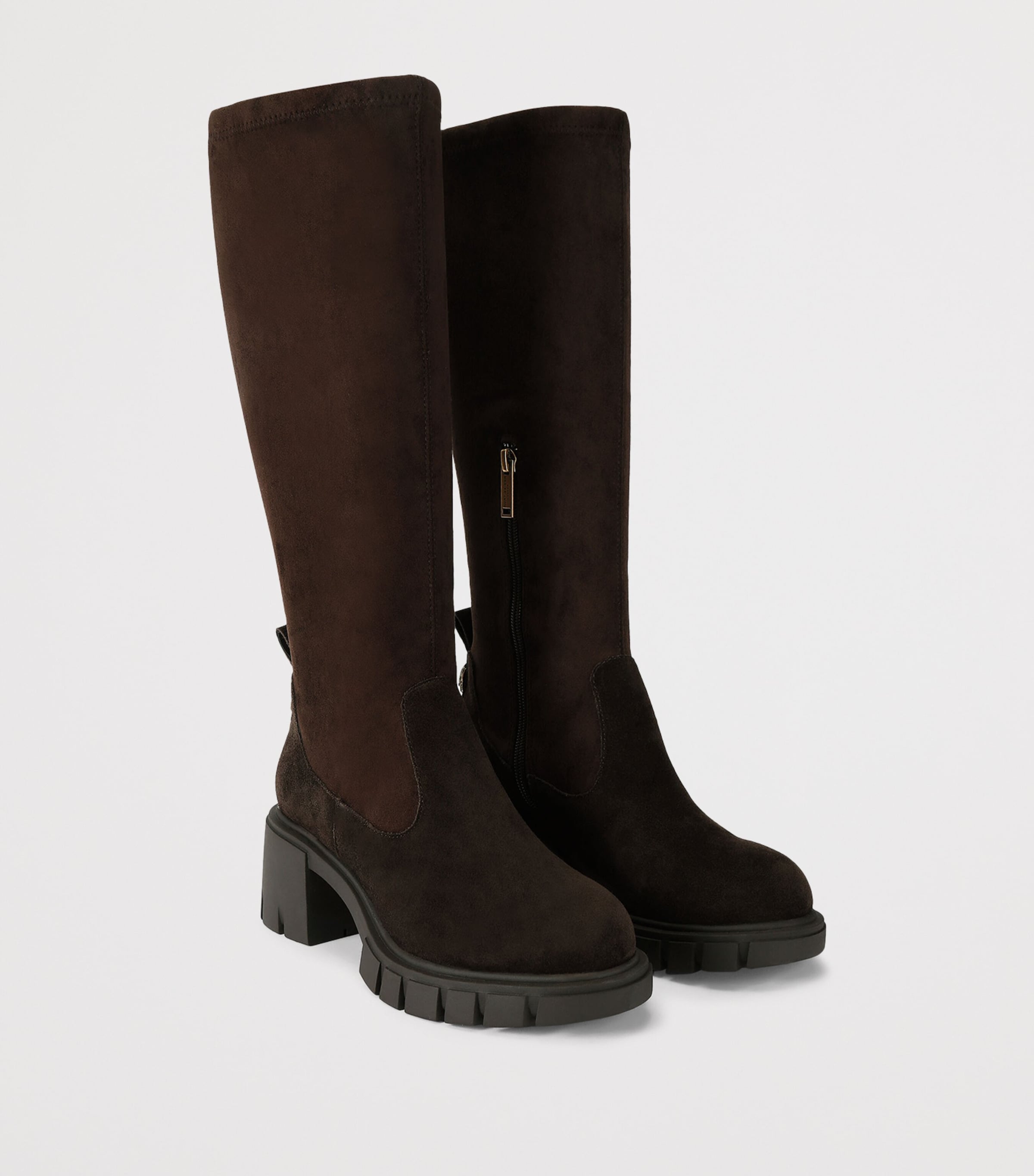 Kurt Geiger London Suede Clarence Knee-High Boots Dark Brown Image 2