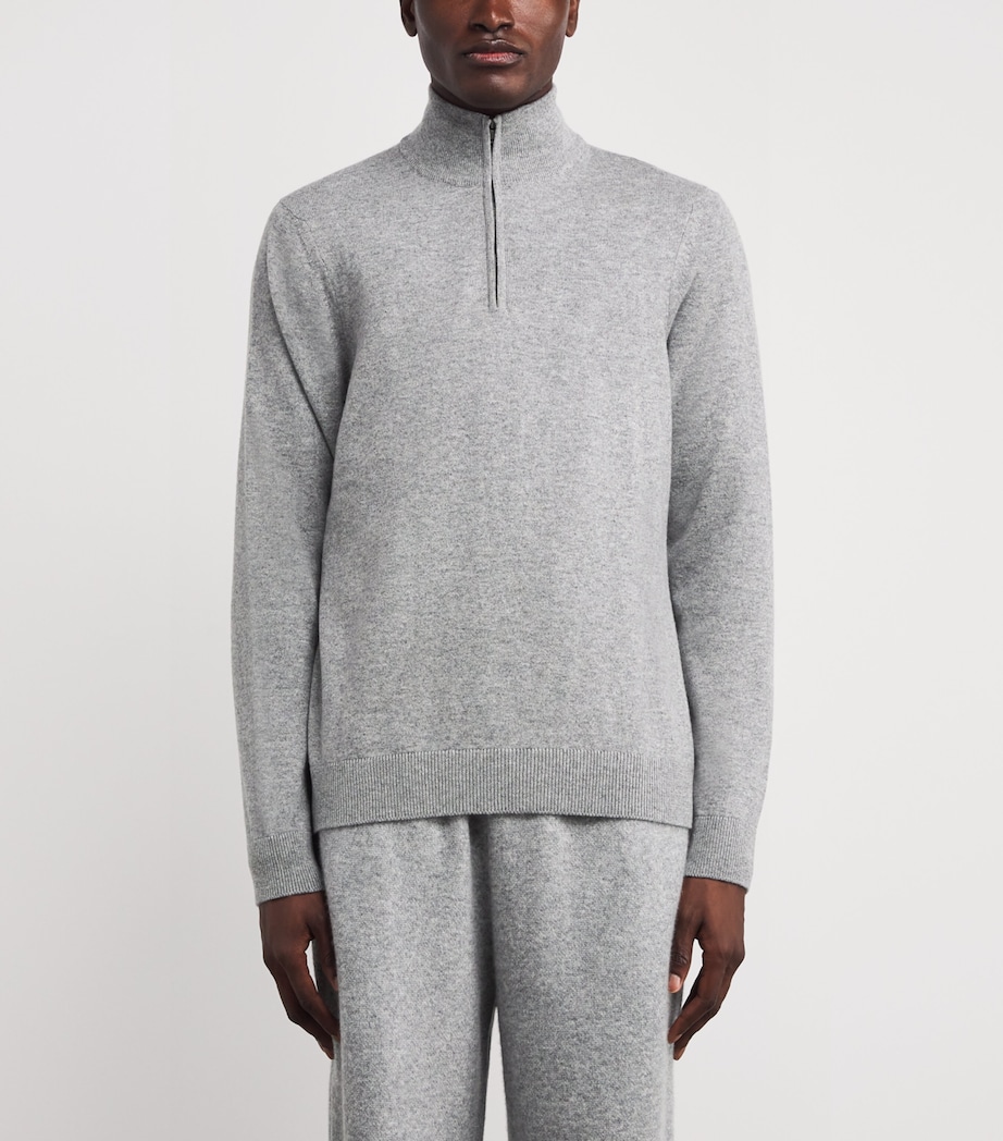 Cashmere Quarter-Zip Sweatshirt Q25378 L GREY/M GREY Image 3
