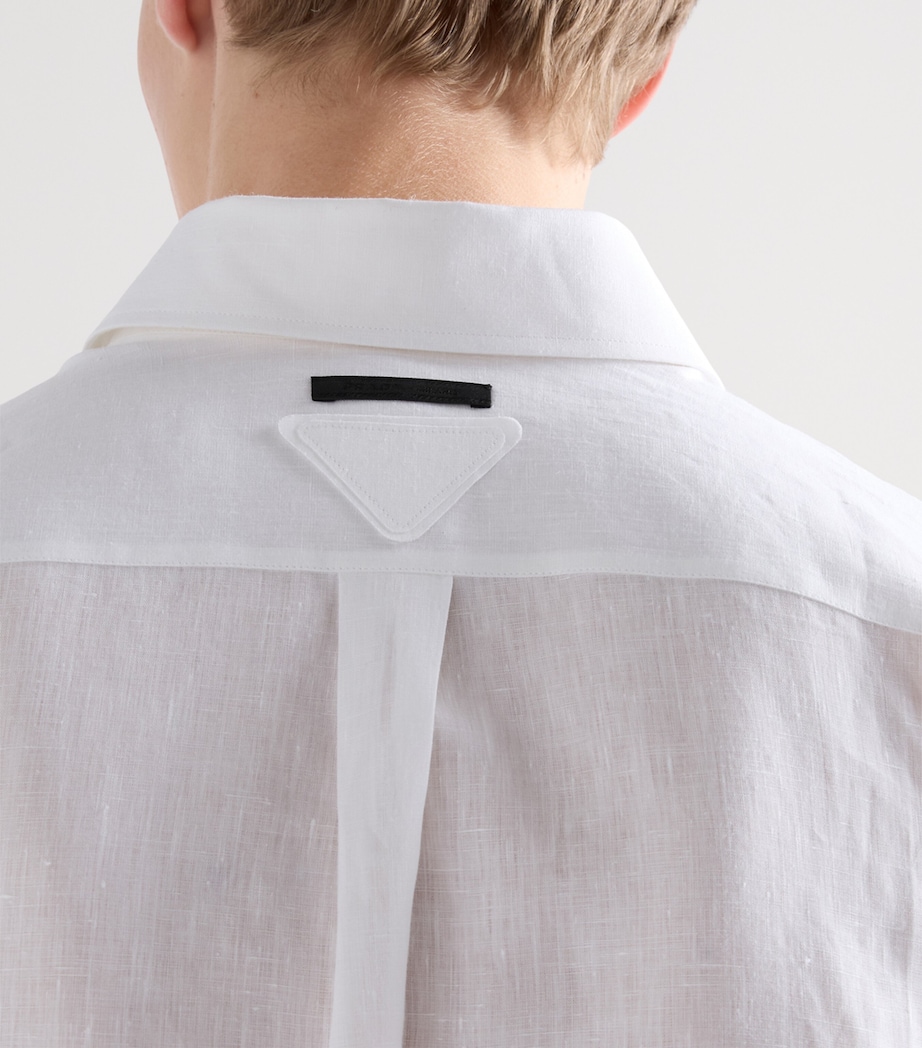 Prada Mens Linen Shirt White Image 6