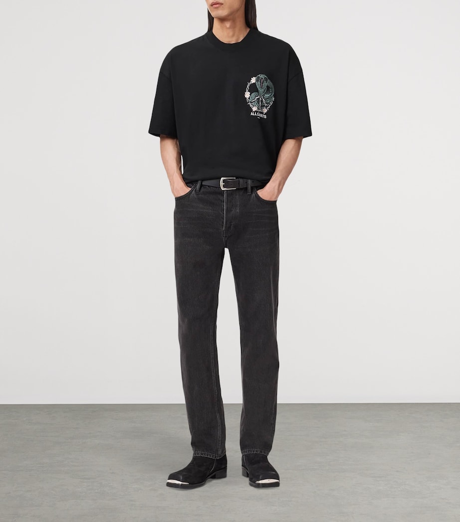 Organic Cotton Snakebite T-Shirt WASHED BLACK Image 2