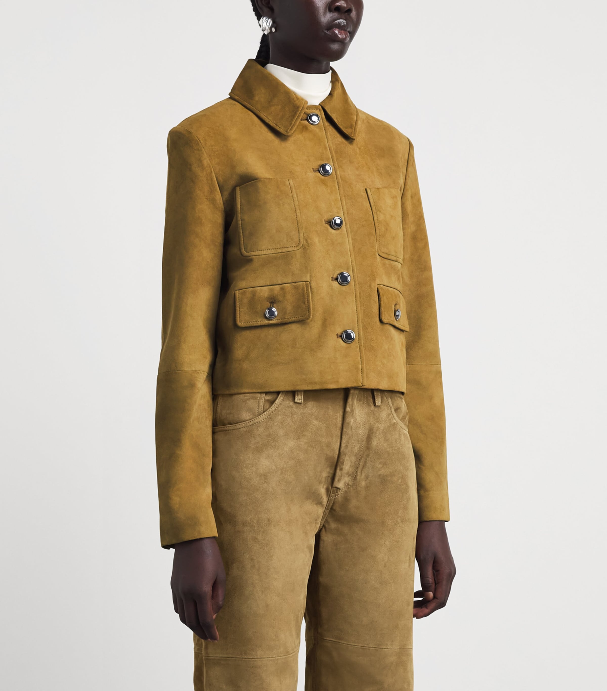 Altuzarra Womens Suede Astley Jacket Breen Image 4