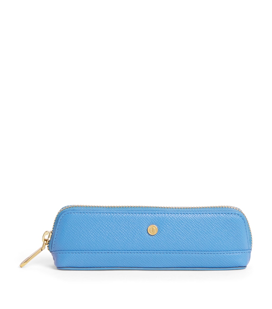 Slim Leather Pencil Case BLUE Image 1