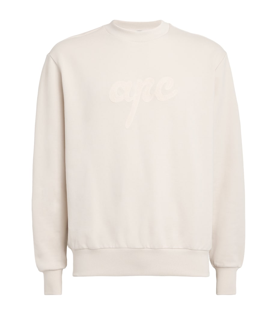 Ivory Cotton Logo Sweatshirt - Image 1