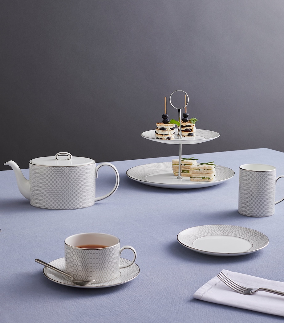 Gio Platinum Teacup and Saucer WHITE Image 2