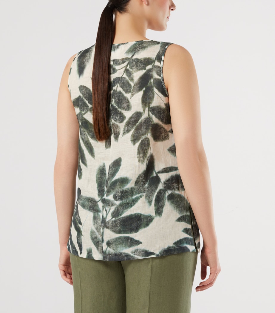 Marina Rinaldi Womens Linen Canvas Sleeveless Top Olive Green Image 4