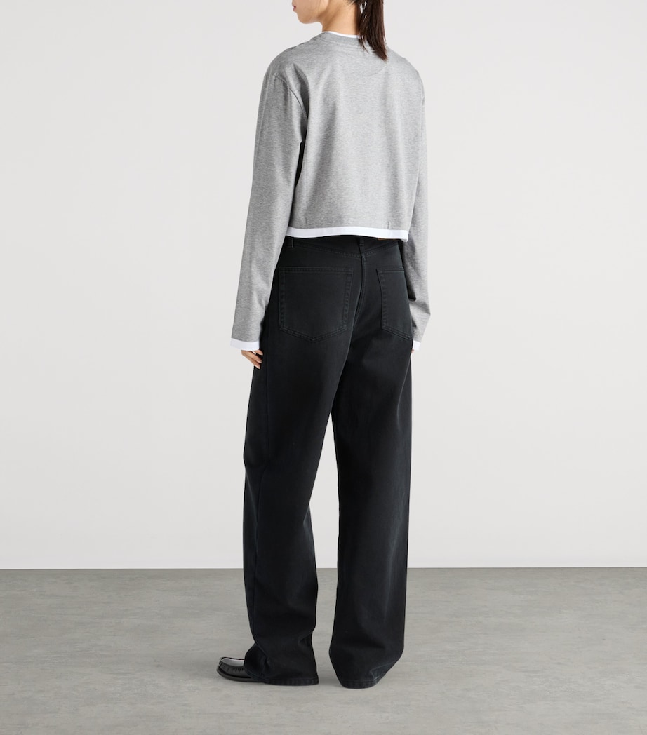 Cotton Jersey Layered-Effect T-Shirt F0684 Image 5