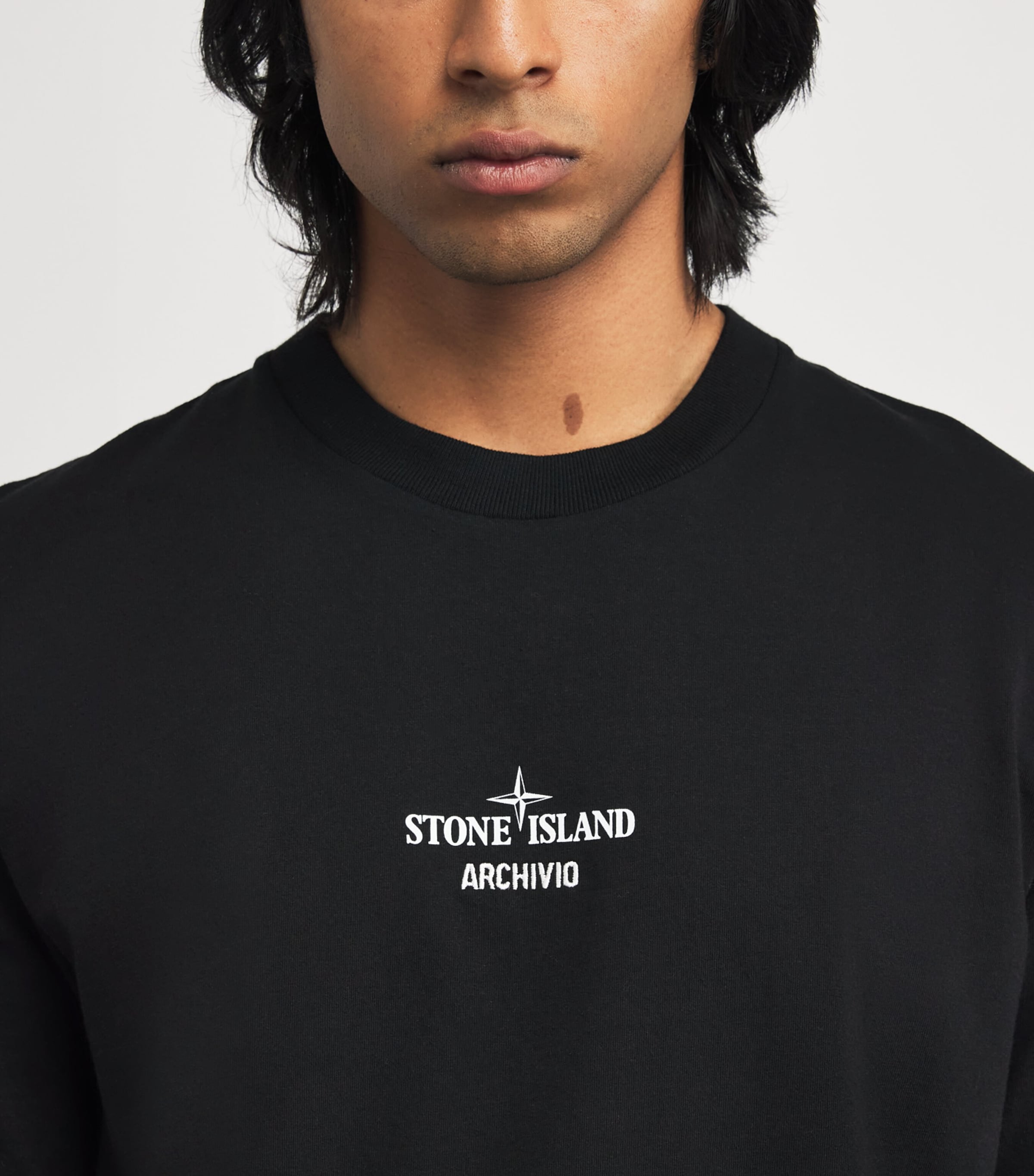Stone Island Black Cotton Archivio Logo T-Shirt | Harrods US
