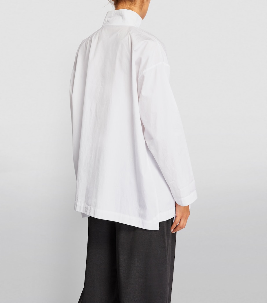 A-Line Stand-Collar Shirt WHITE Image 13