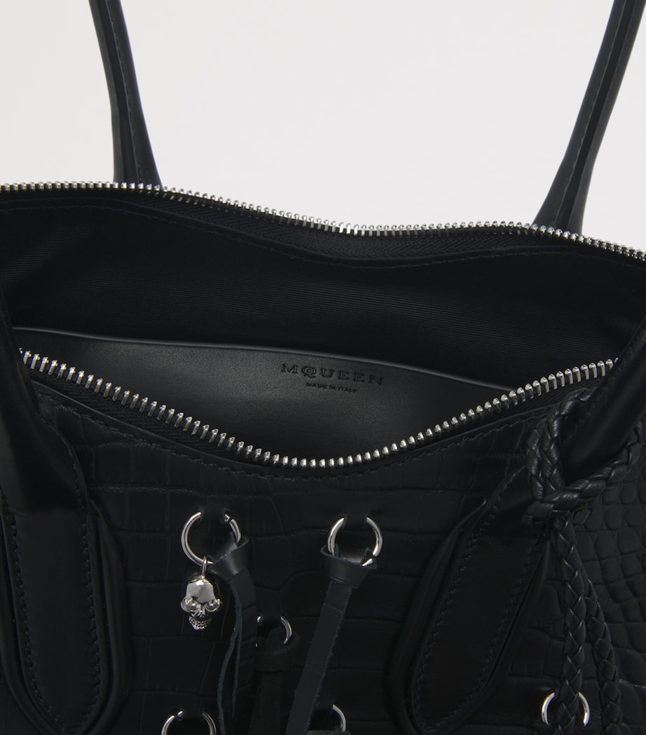 McQueen Fringed Embellished Manta Top-Handle Bag Image 5