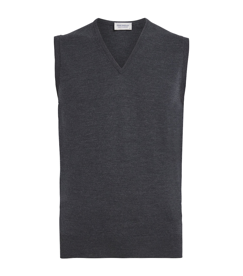 Merino Wool V-Neck Sweater Vest CHARCOAL Image 1