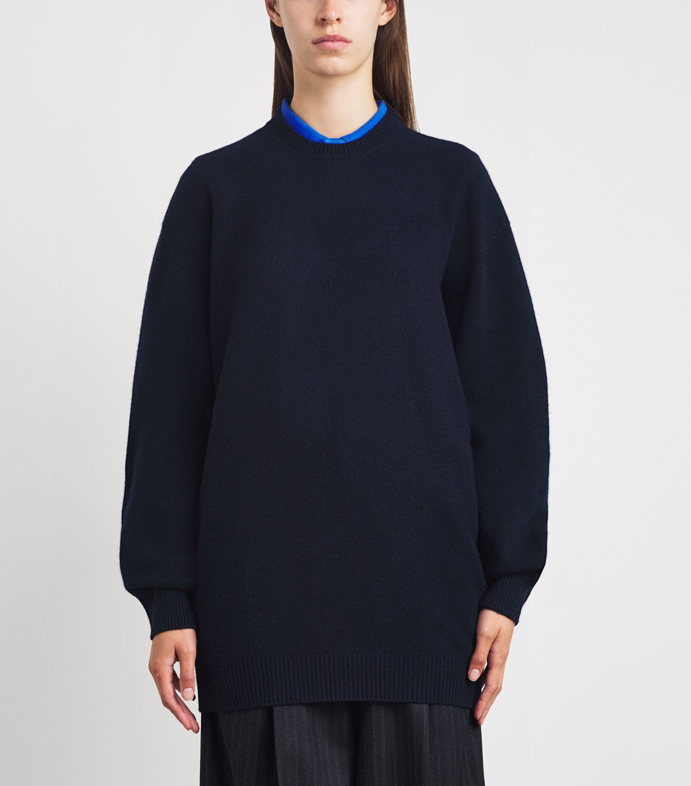 Jil Sander Womens Wool-Cashmere Sweater Ink Image 4