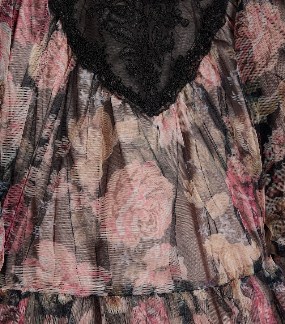 Vintage Yoke Tulle Smock Dress (4-16 Years) ROMANTIC FLORAL PRNT Image 2