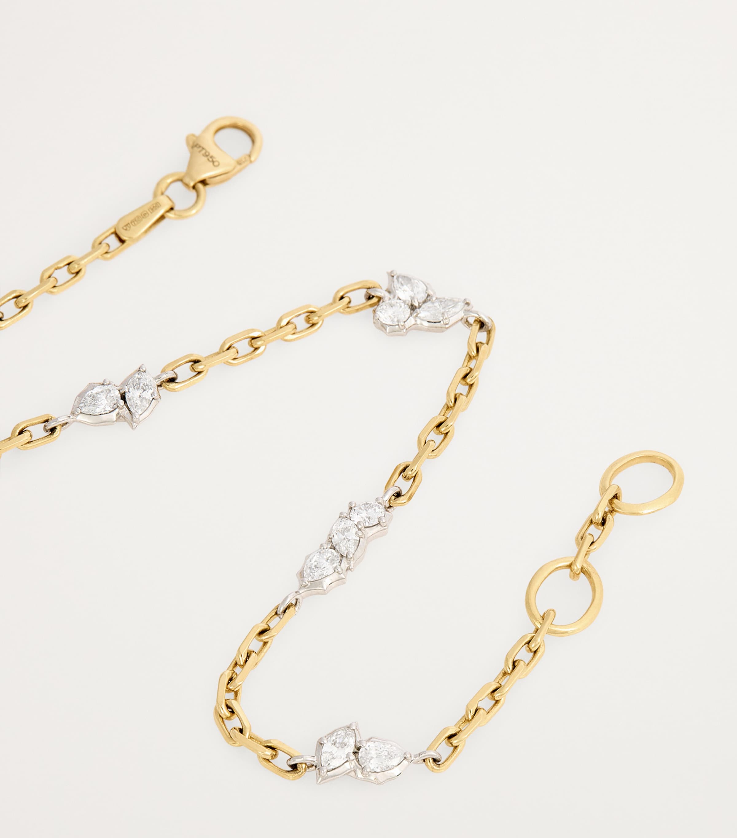 Jade Trau Yellow Gold, Platinum and Diamond Posey Station Bracelet Yellow Gold Image 3