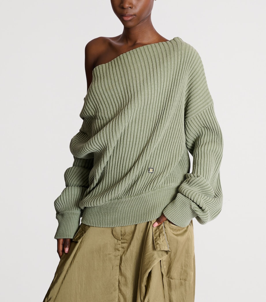 Silk Draped One-Shoulder Top 7EU SAUGE Image 7