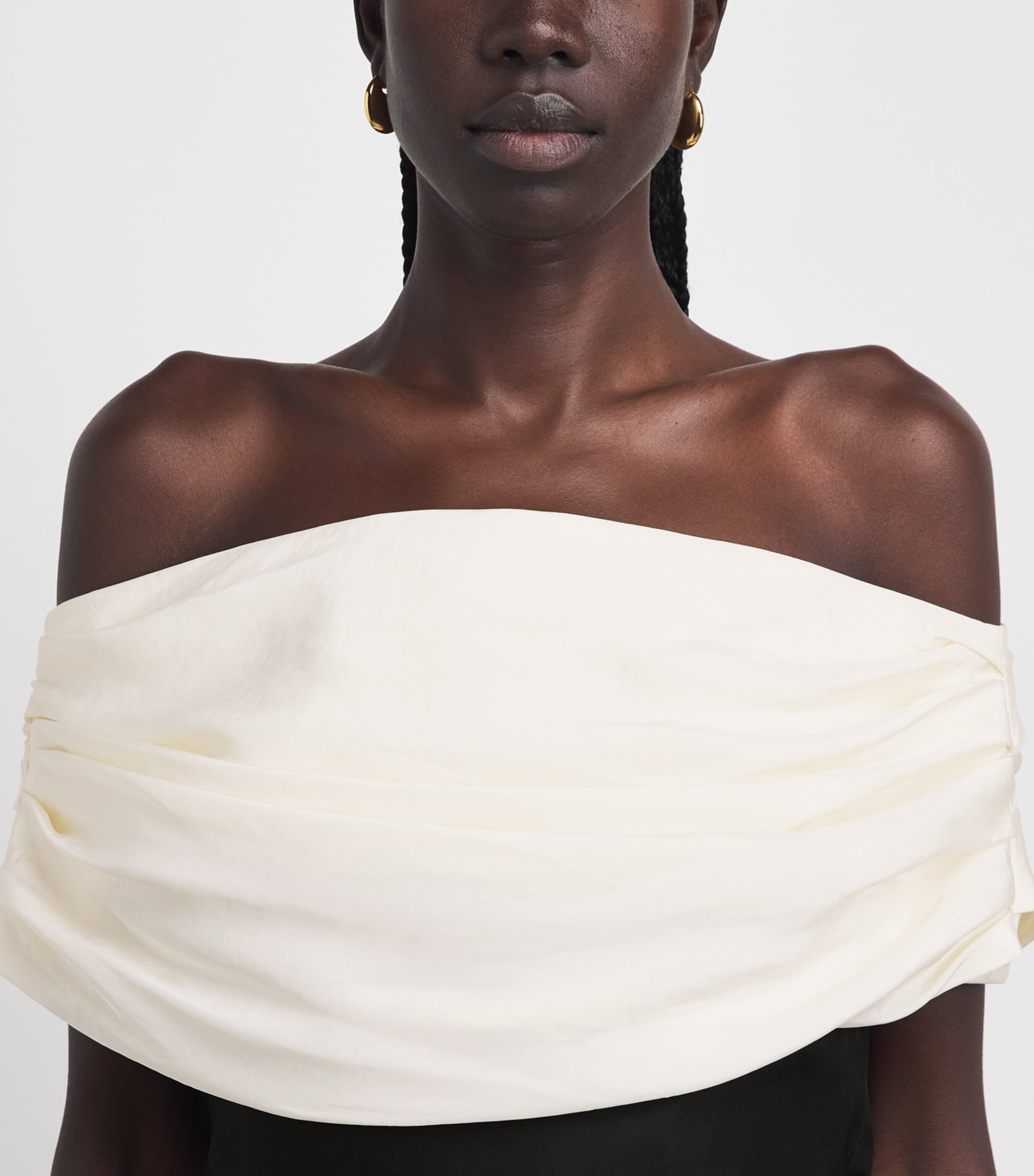 Voranida Womens Silk-Blend Ruched-Detail Vetra Top Black Image 3
