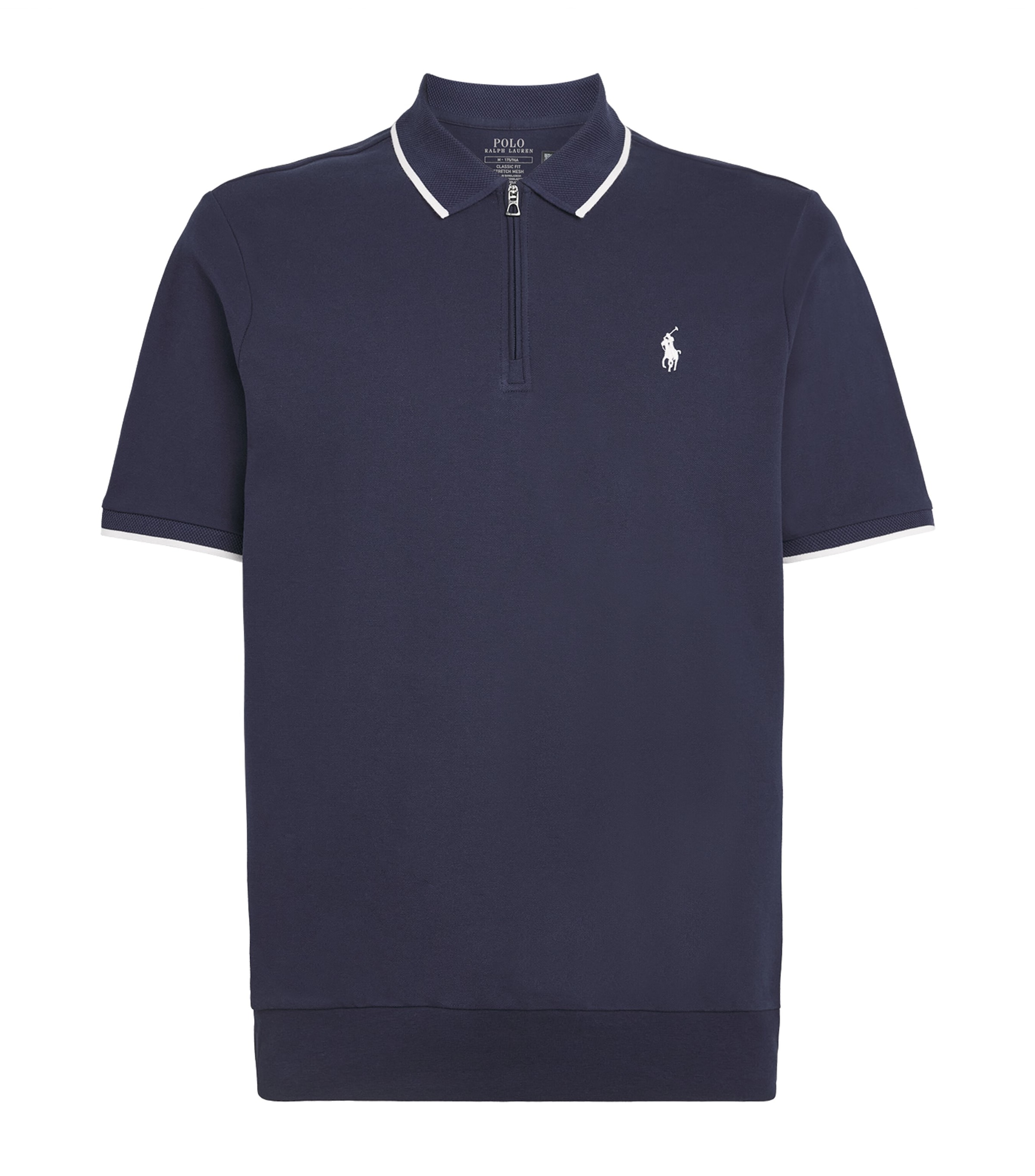 Polo Ralph Lauren Mens Stretch-Cotton Zip-Up Polo Shirt Newport Image 1