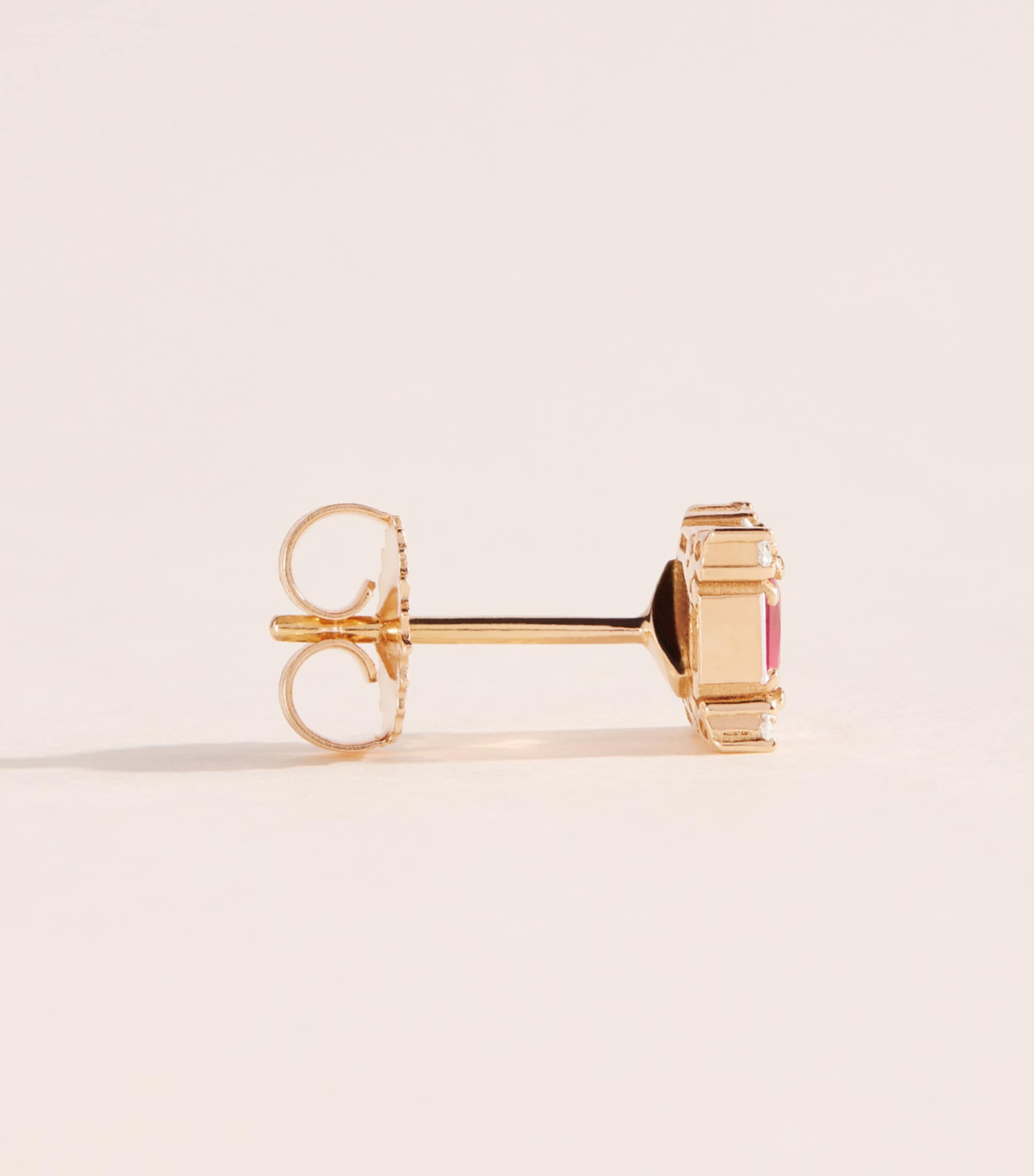 Suzanne Kalan Rose Gold, Diamond and Ruby Princess Midi Stud Earrings Rg/rs Image 3