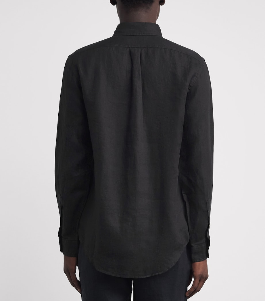 Polo Ralph Lauren Mens Linen Custom-Fit Polo Pony Shirt Polo Black Image 5