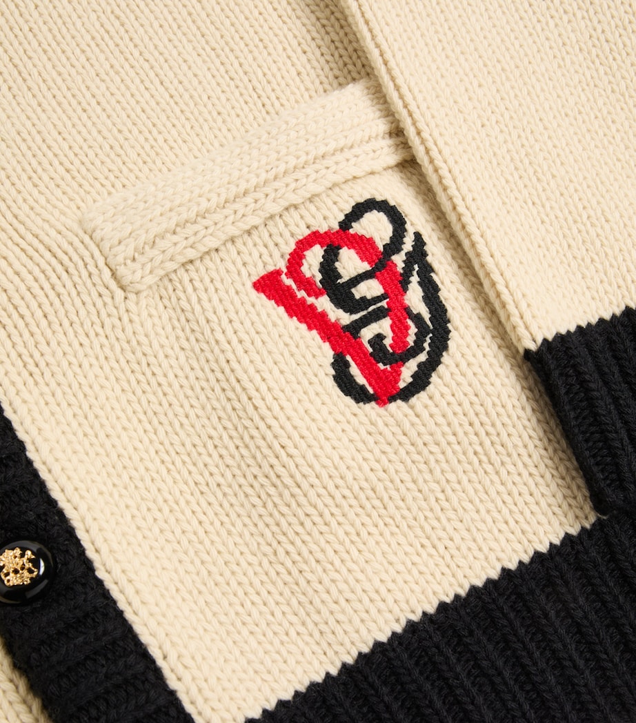 Virgin Wool Contrast-Trim Cardigan QT3 Image 3