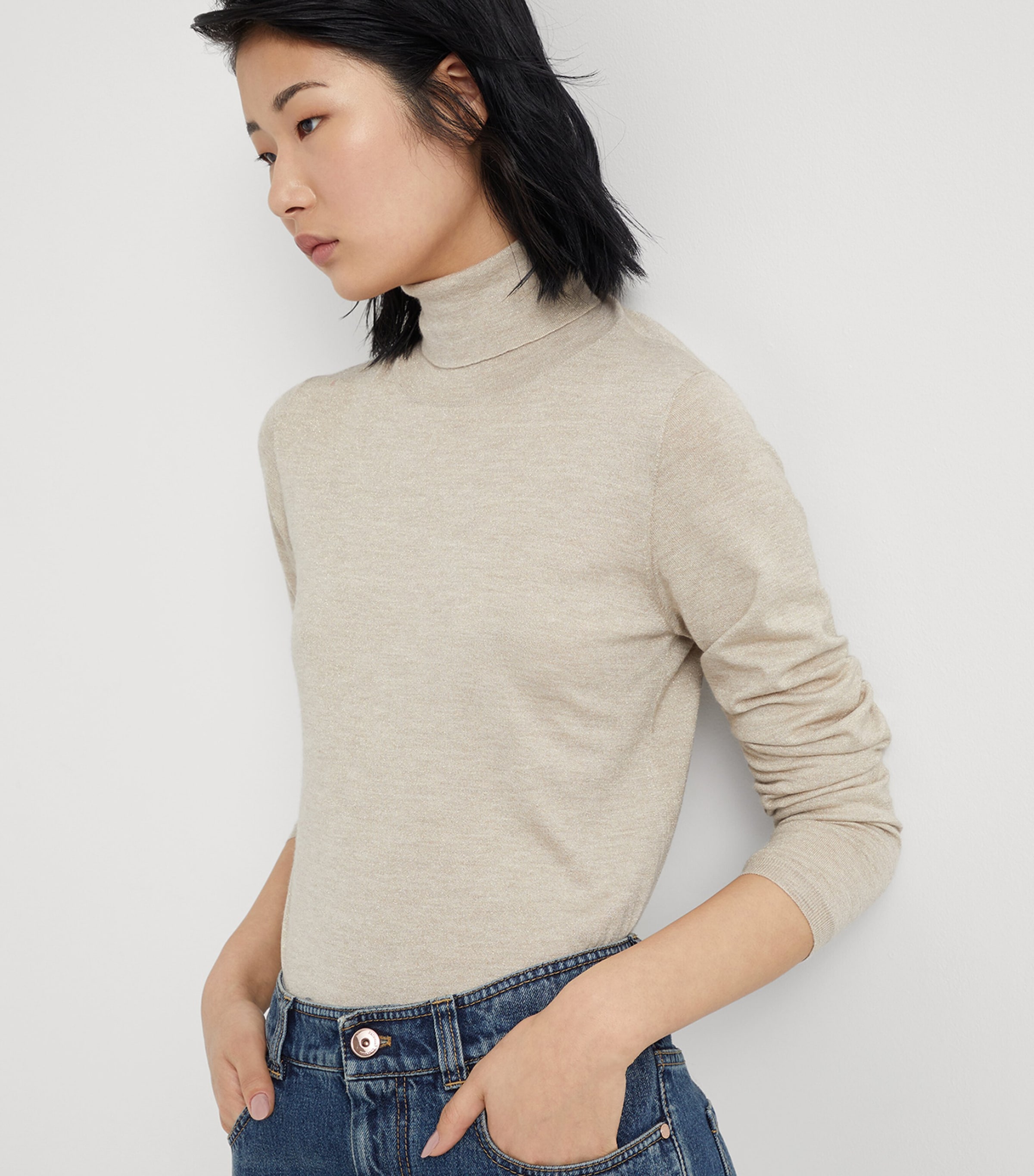 Brunello Cucinelli Womens Cashmere-Silk-Blend Rollneck Sweater Image 5