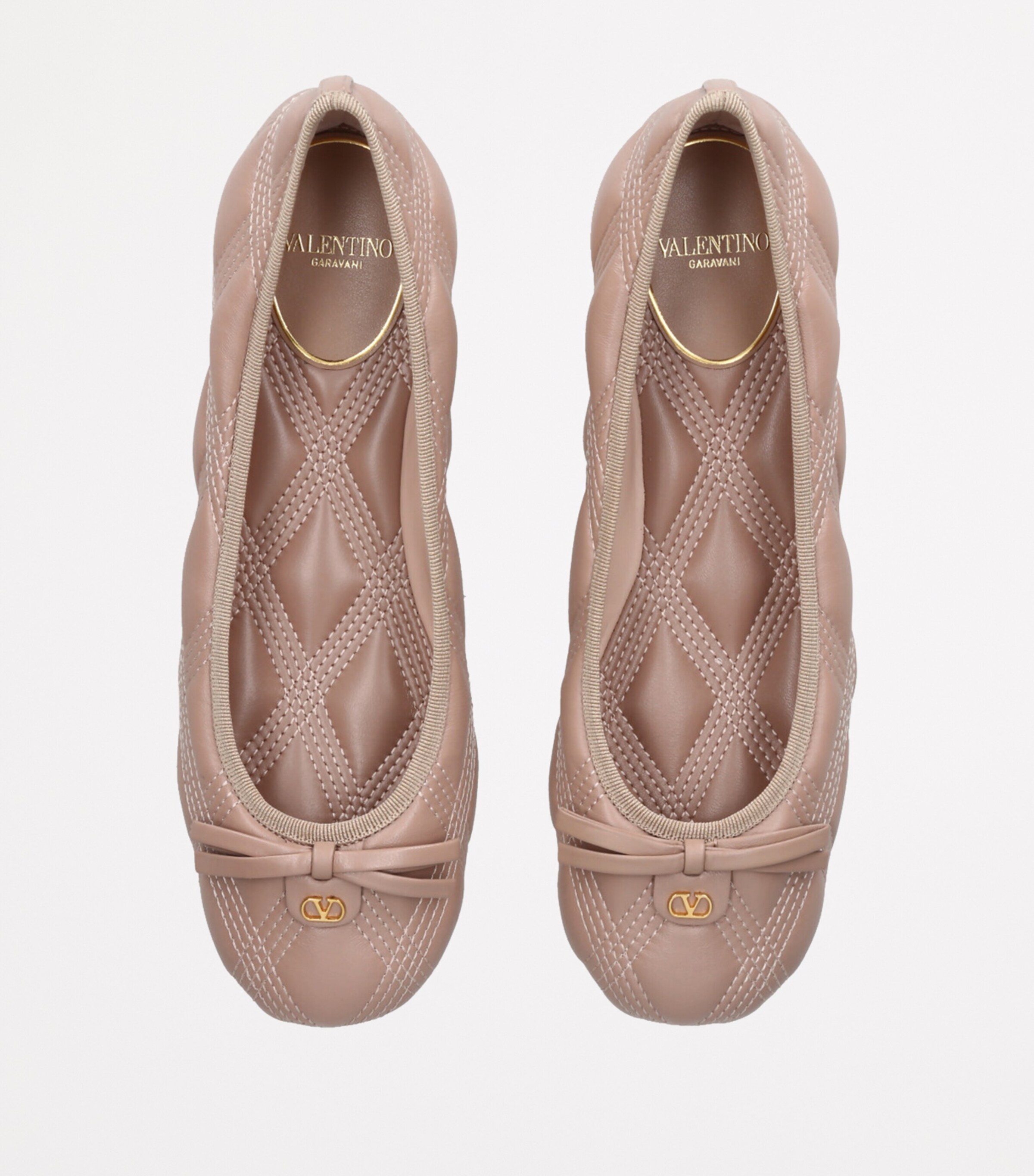 フラットシューズ VALENTINO GARAVANI QUILTIE 67 LEATHER BALLET FLATS Valentino Garavani Quiltie 67 Ballet Flats | Black | FARFETCH GE