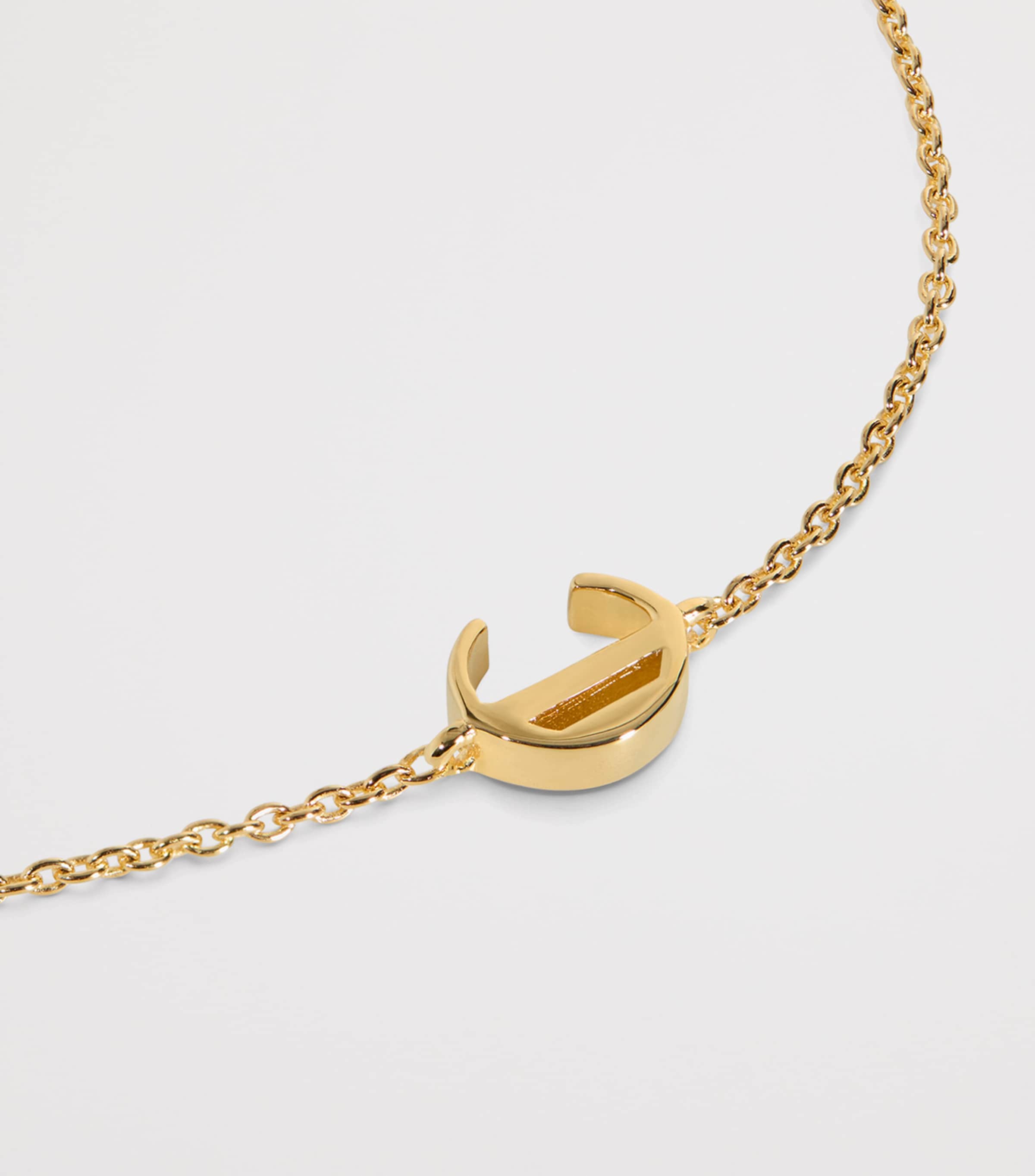 Monica Vinader C Initial Chain Bracelet Gold Image 3