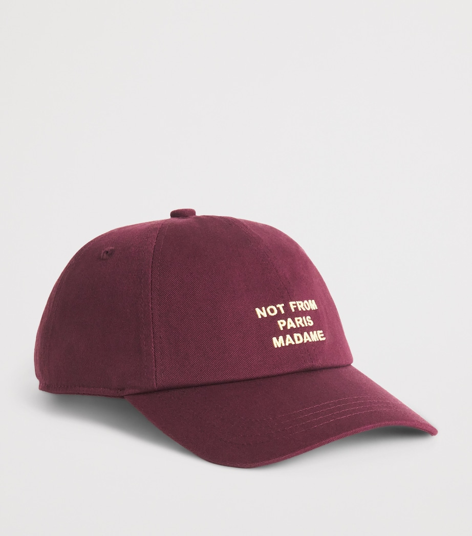 Cotton Slogan Baseball Cap WN / WINE Image 2