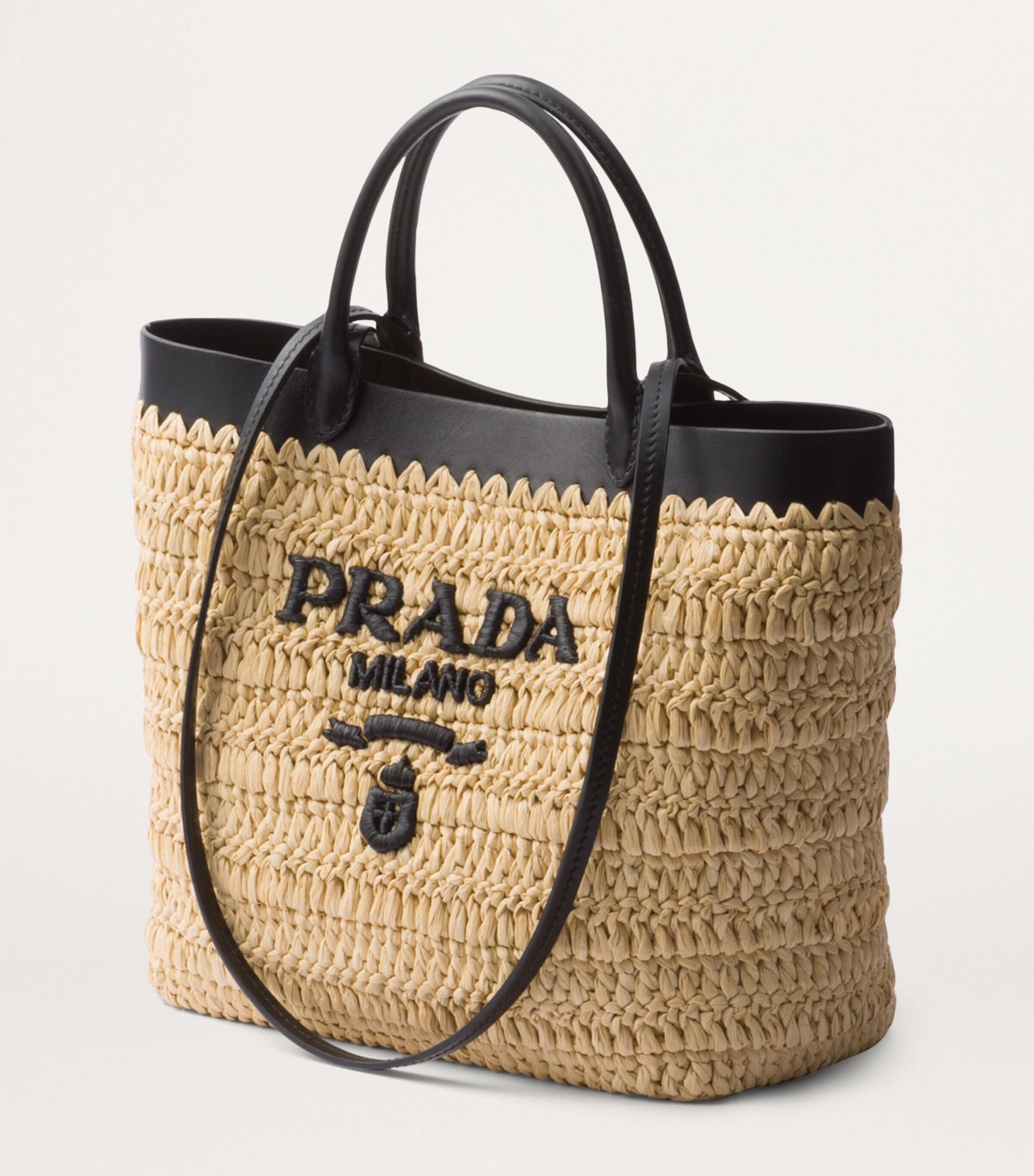 Prada Small Woven Tote Bag Image 2