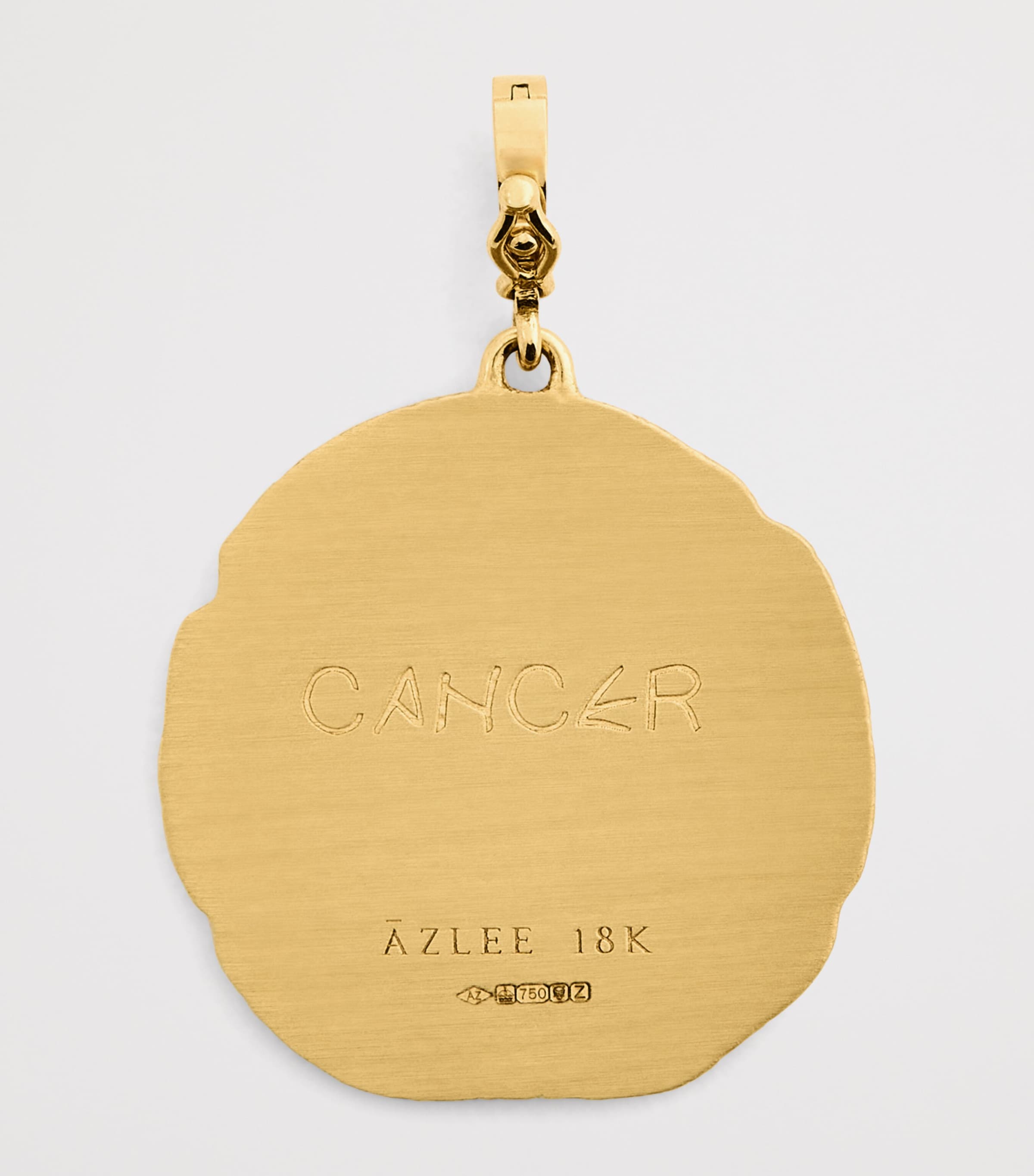 Large Yellow Gold and Diamond Cancer Coin Charm YELLOW GOLD Image 3