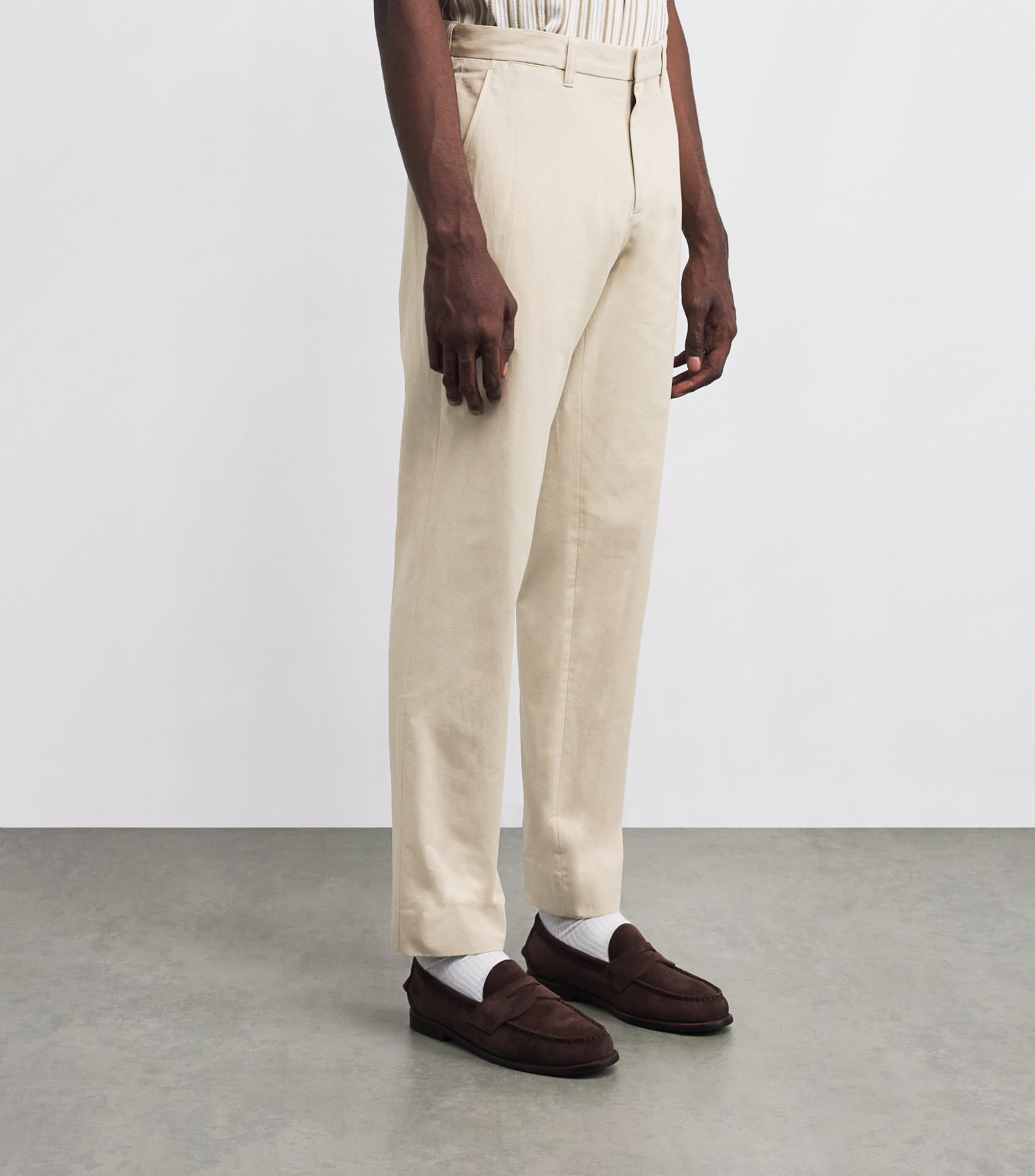 Cotton Owen Straight Trousers COYOTE-259CYT Image 3