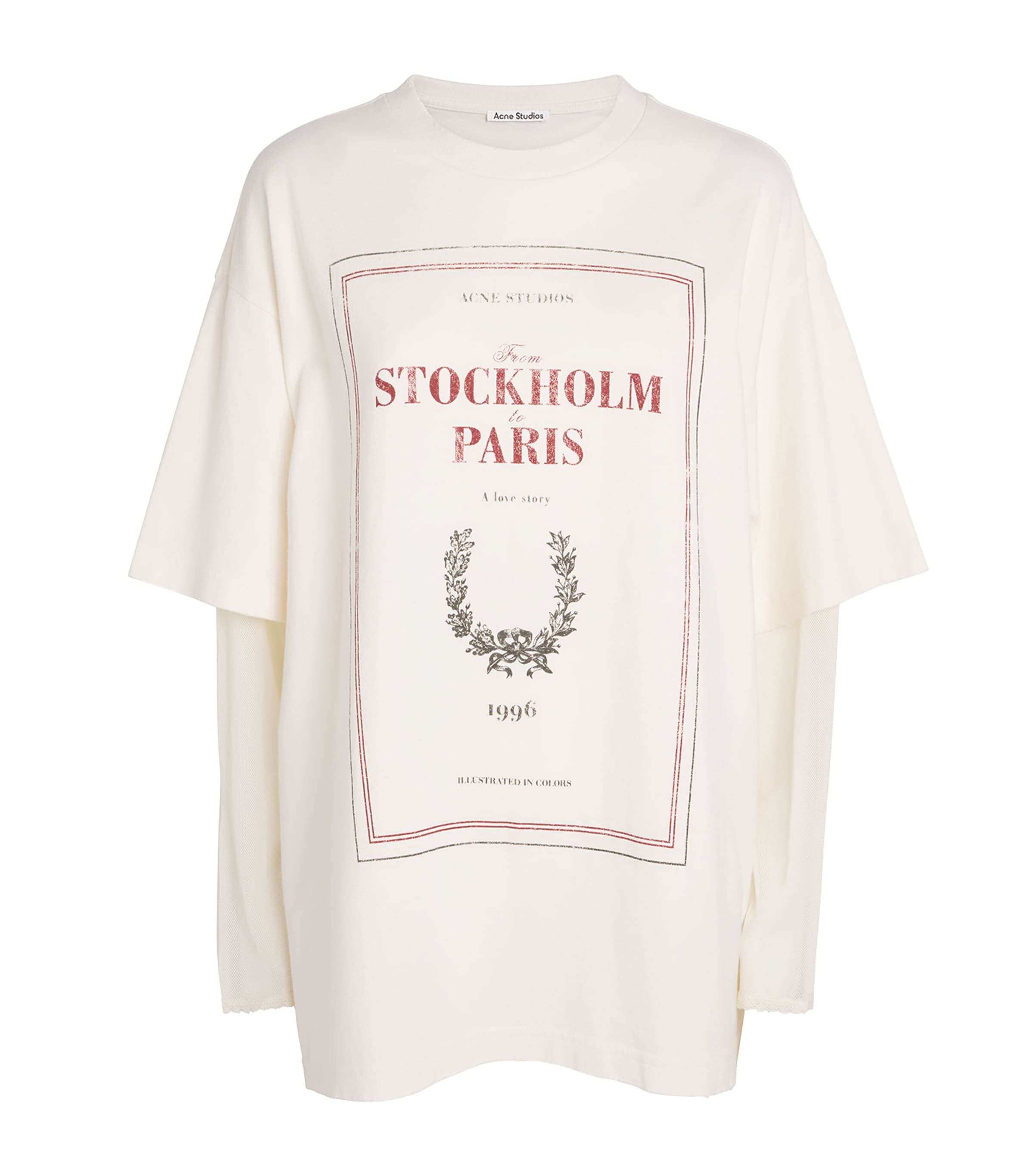 Acne Studios Cotton Printed Layered T-shirt In White