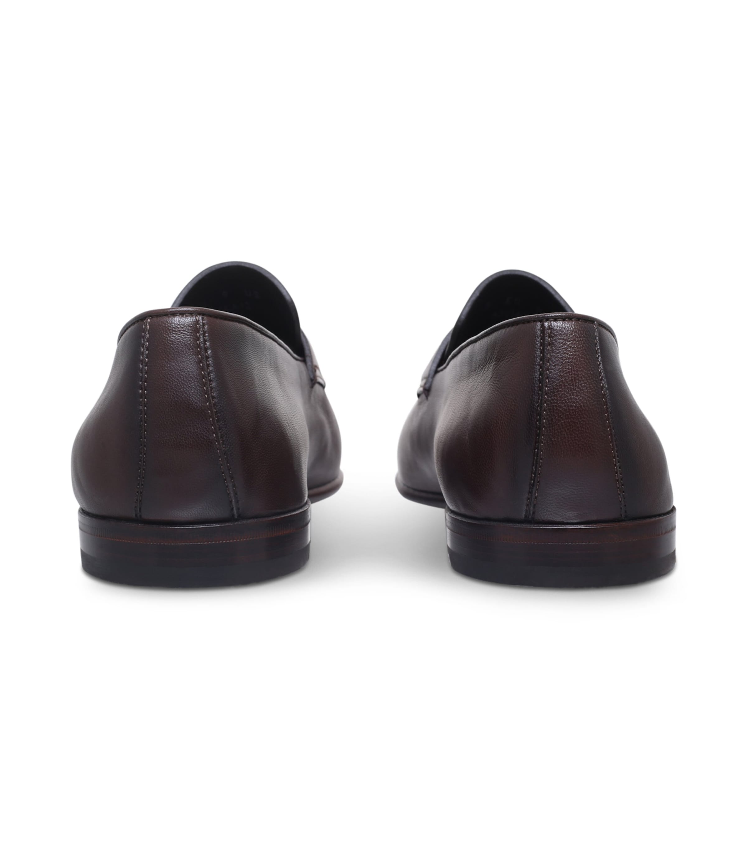 Leather Asola Penny Loafers BROWN Image 2