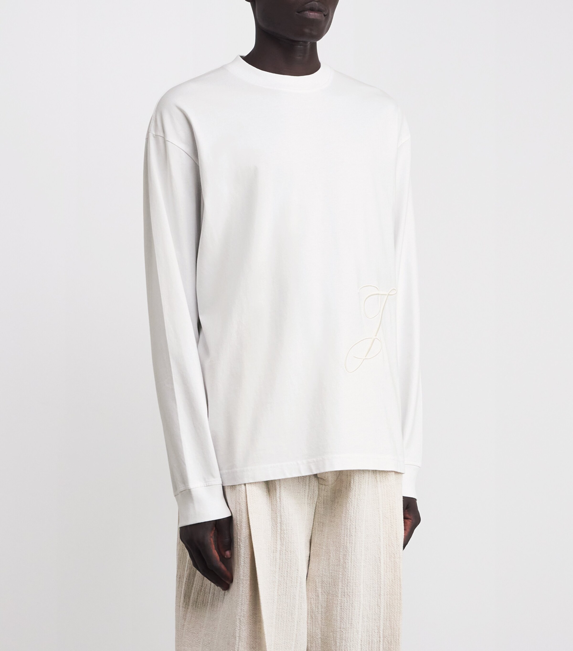 Jacquemus Mens Cotton Signature T-Shirt White Image 3