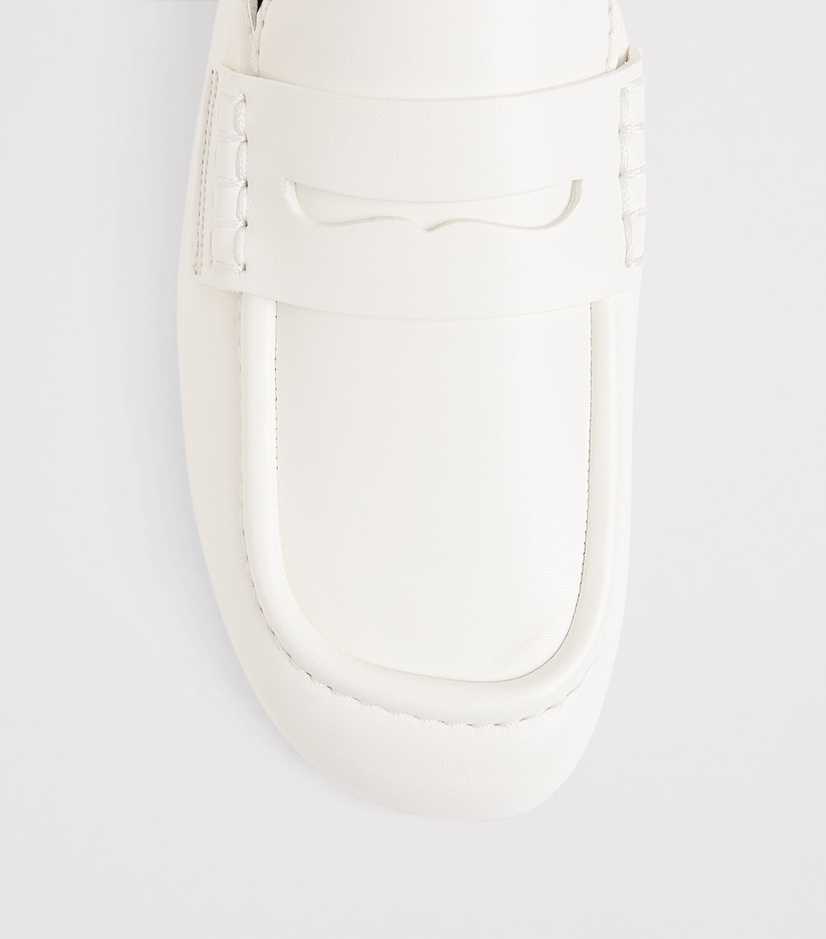 Sandro Paris Leather Round-Toe Loafers White Image 6