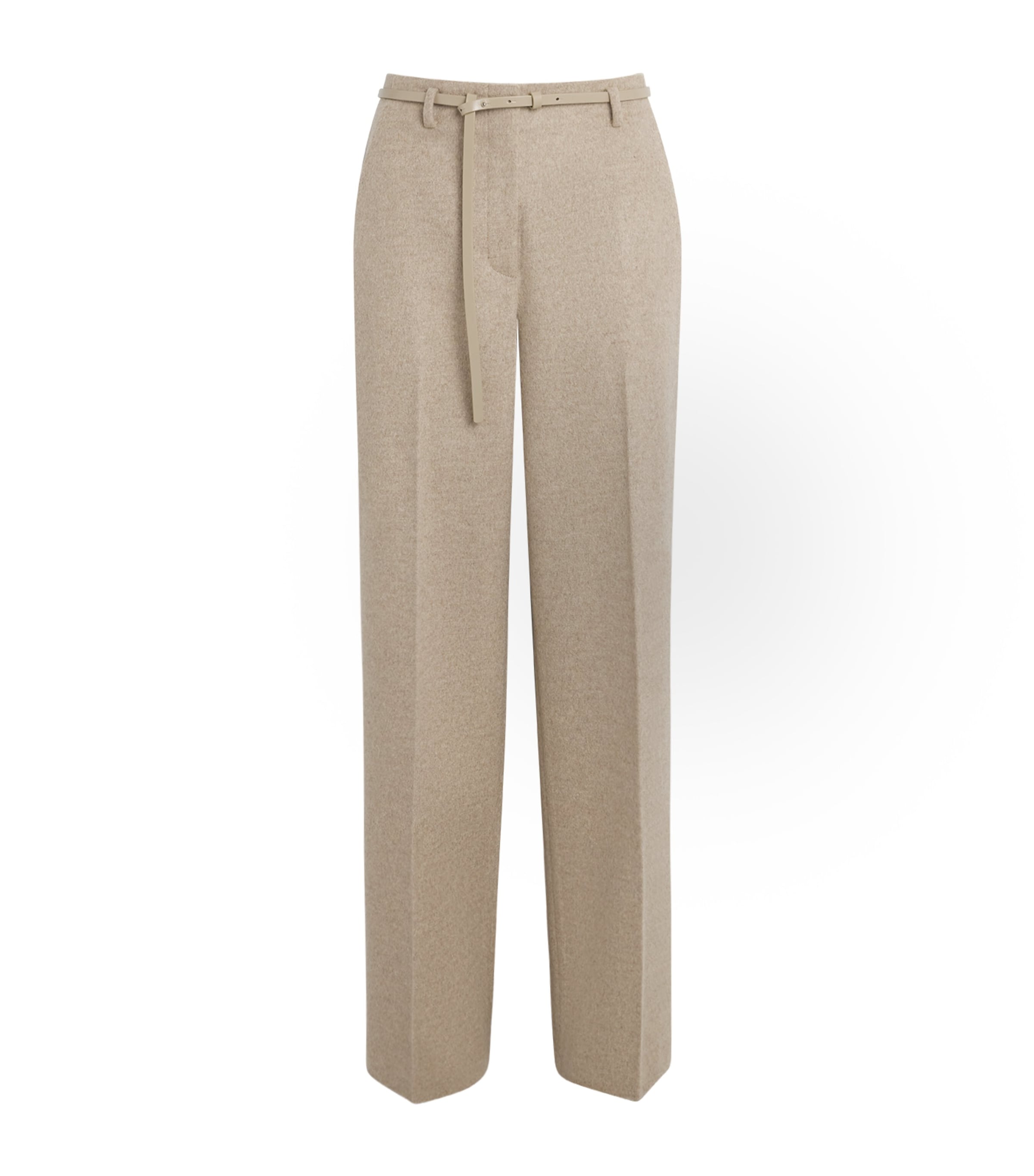 Wool-Cashmere Belted Trousers HICKORY MELANGE Image 1