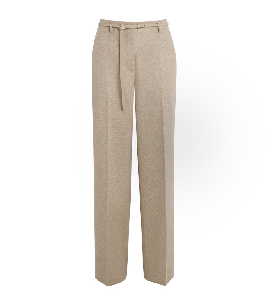 Wool-Cashmere Belted Trousers HICKORY MELANGE Image 1