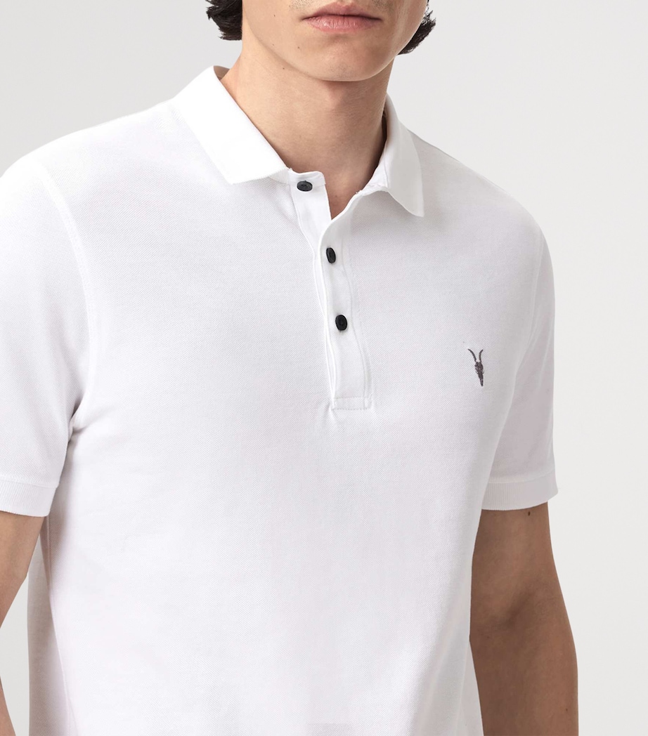 AllSaints Mens Organic Cotton Reform Polo Shirts (Set of 2) White/pitch Green Image 6