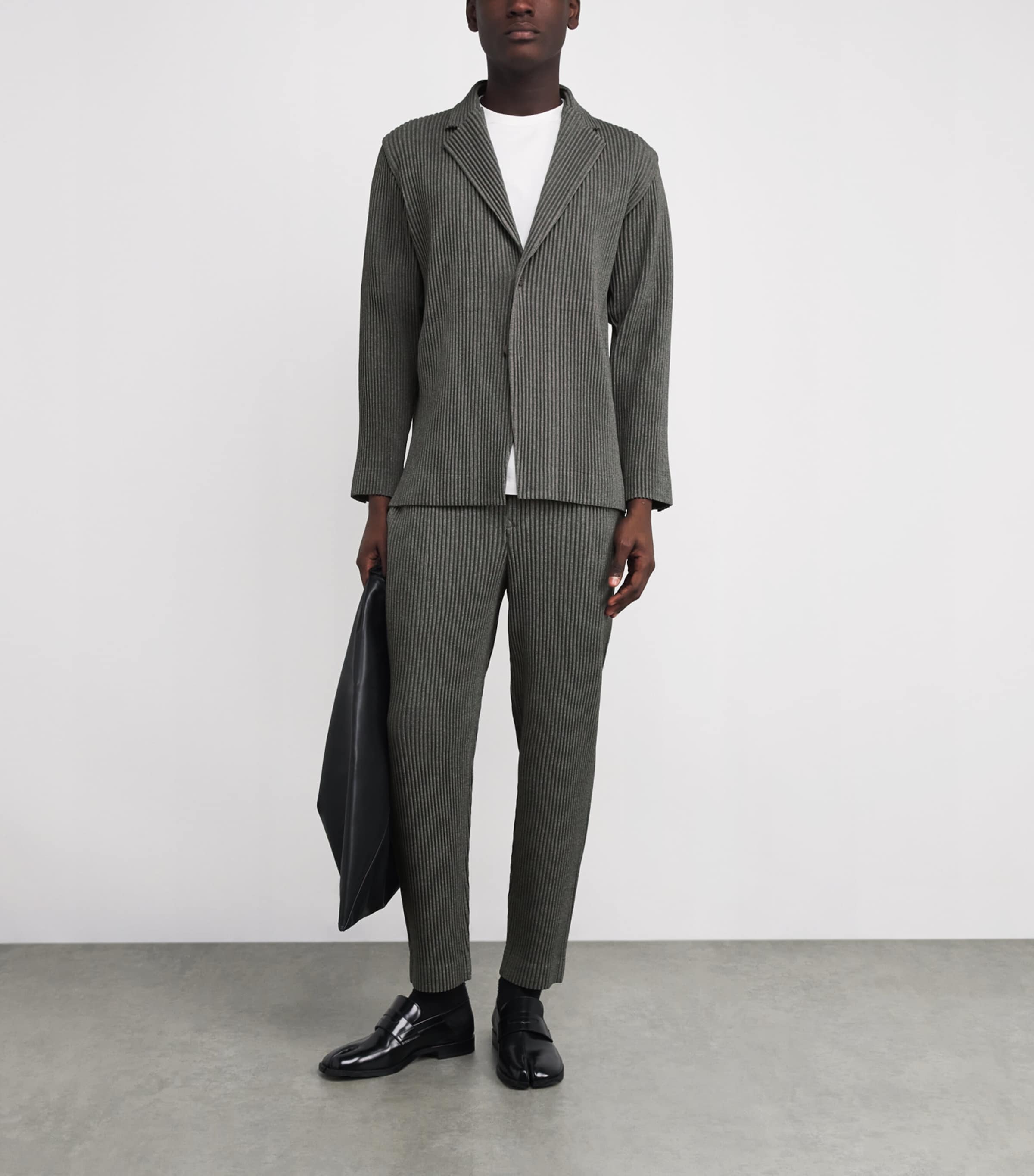 Wool-Effect Pleated Tailored Trousers 12-GRAY Image 2