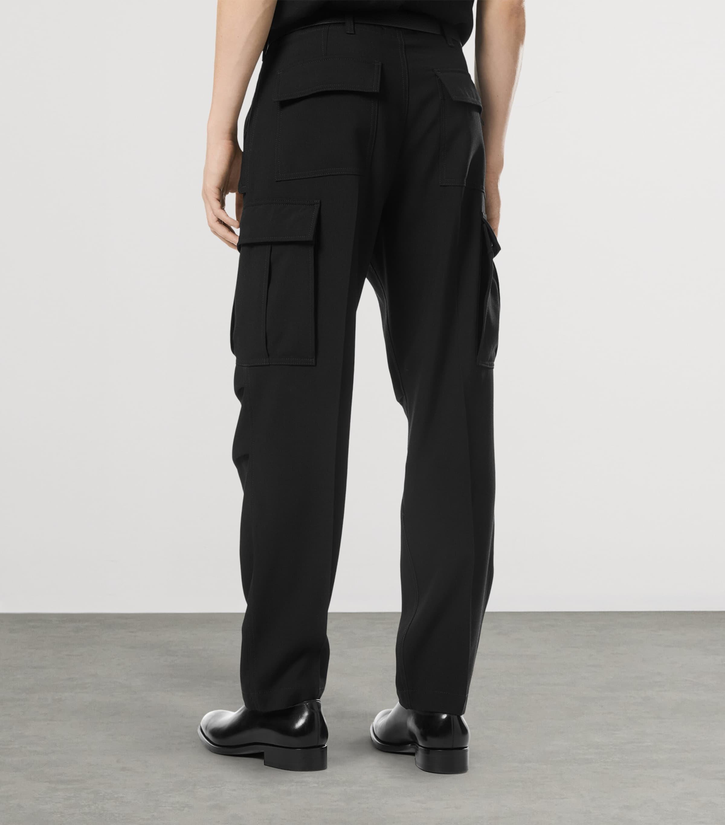 Virgin Wool-Blend Cargo Trousers NAA Image 3