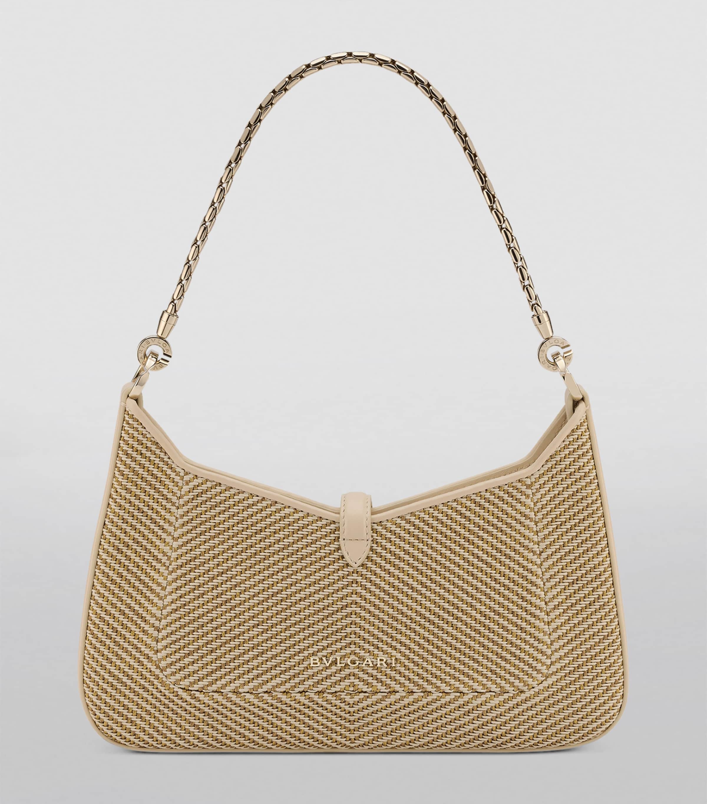 Small Chevron Serpenti Baia Shoulder Bag BEIGE LIGHT Image 5